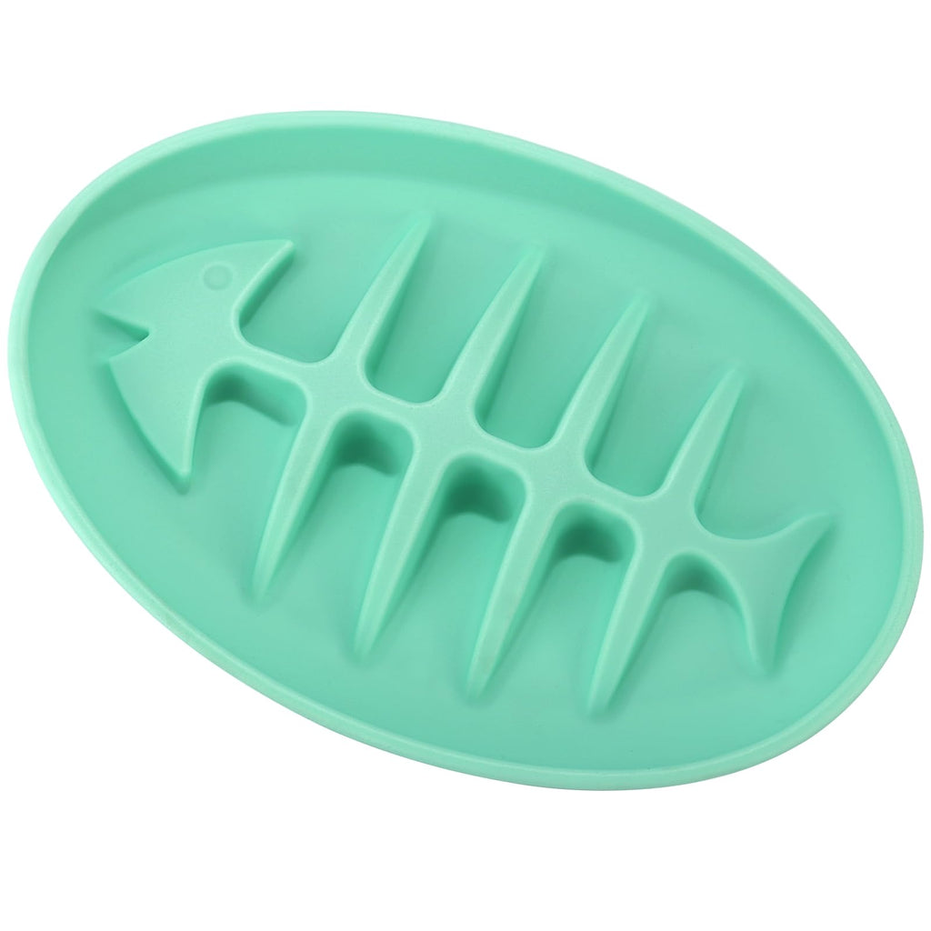 Cats Slow FeederDoweiss Non-Slip Soft Silicon Slow Feeder Bowl for Cat/Dog/Puppy Slow Down Eating Speed (Mint Green)