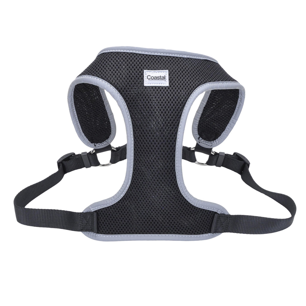 Coastal Pet Comfort Soft Reflective Wrap Adjustable Dog Harness - No-Pull Dog Harness for Small & Large Dogs - Black - 5/8" x 19"–23"