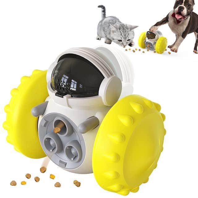 Pawfect Dog Puzzle Toy | Interactive Treat Dispenser Durable Play Training for Small/Medium Dogs (Yellow)
