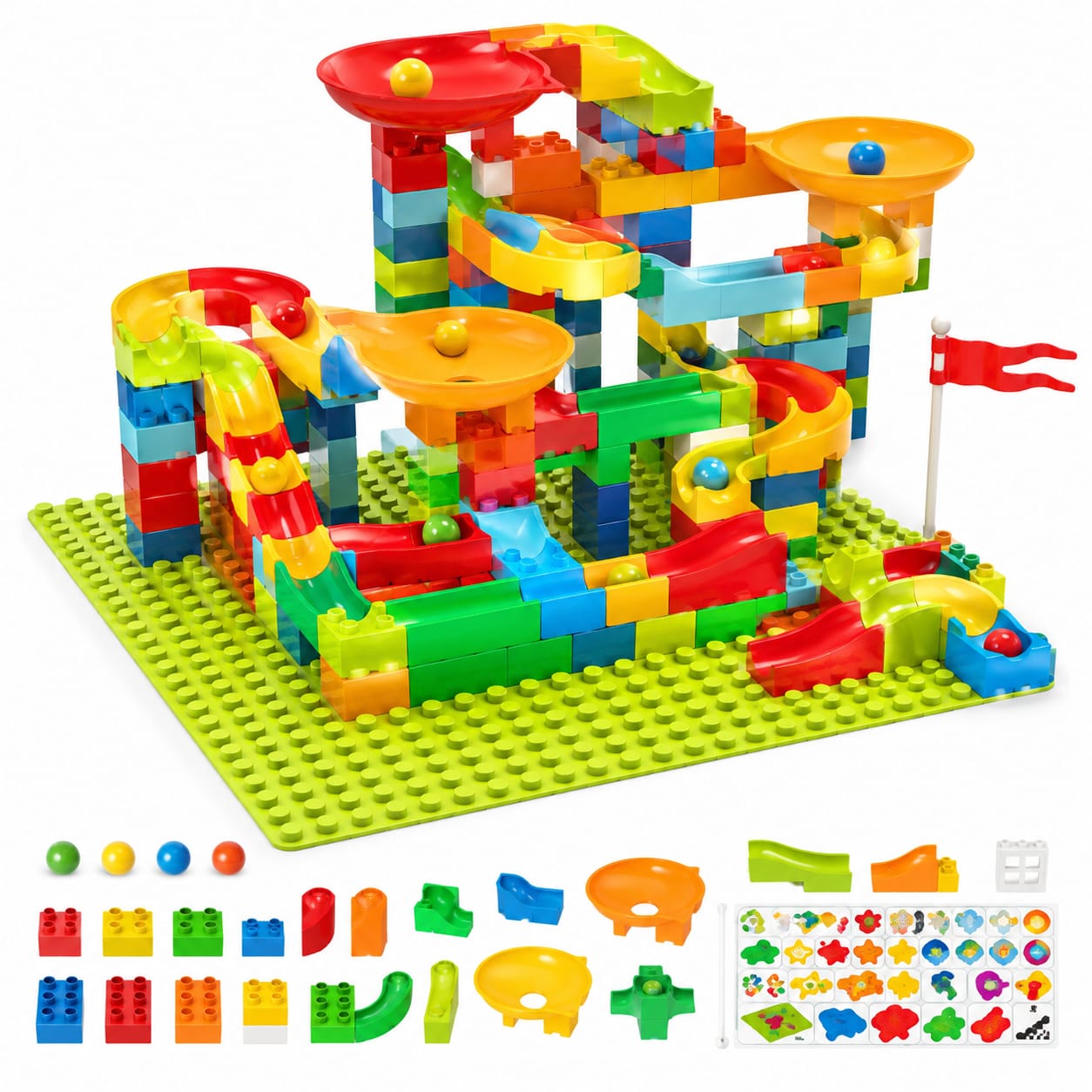 RAHADA Marble Race Building Blocks Set – DIY STEM Track Construction Toy