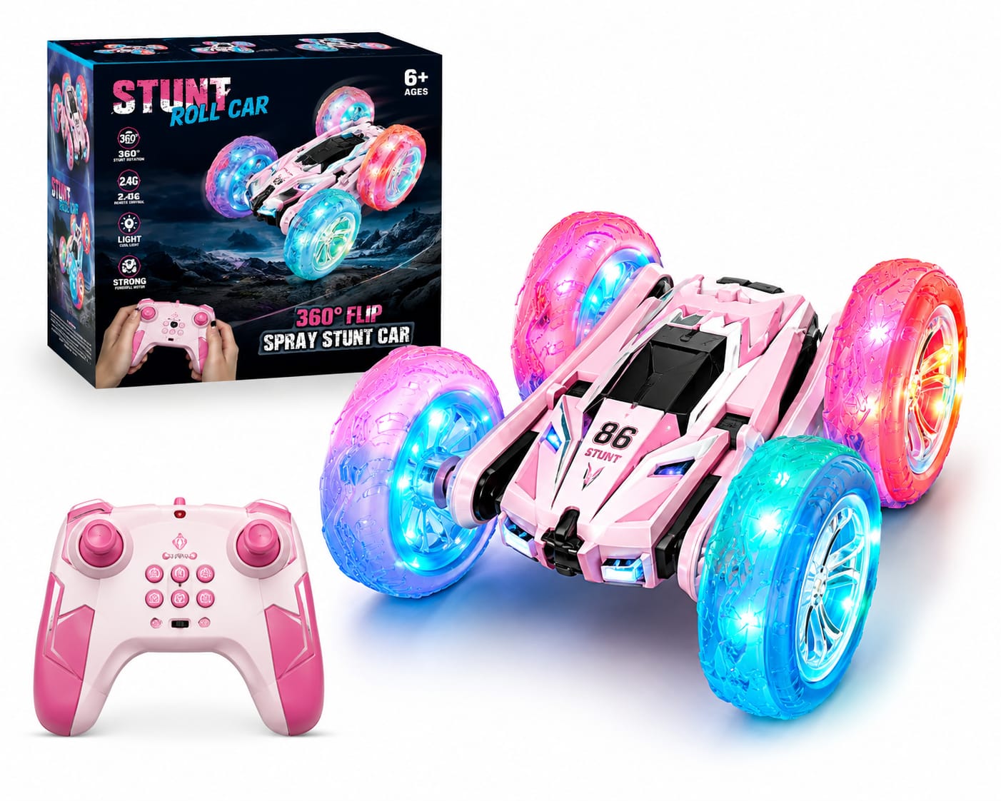 RAHADA Mini RC Stunt Roll Car – 360° Flip Remote Control Toy