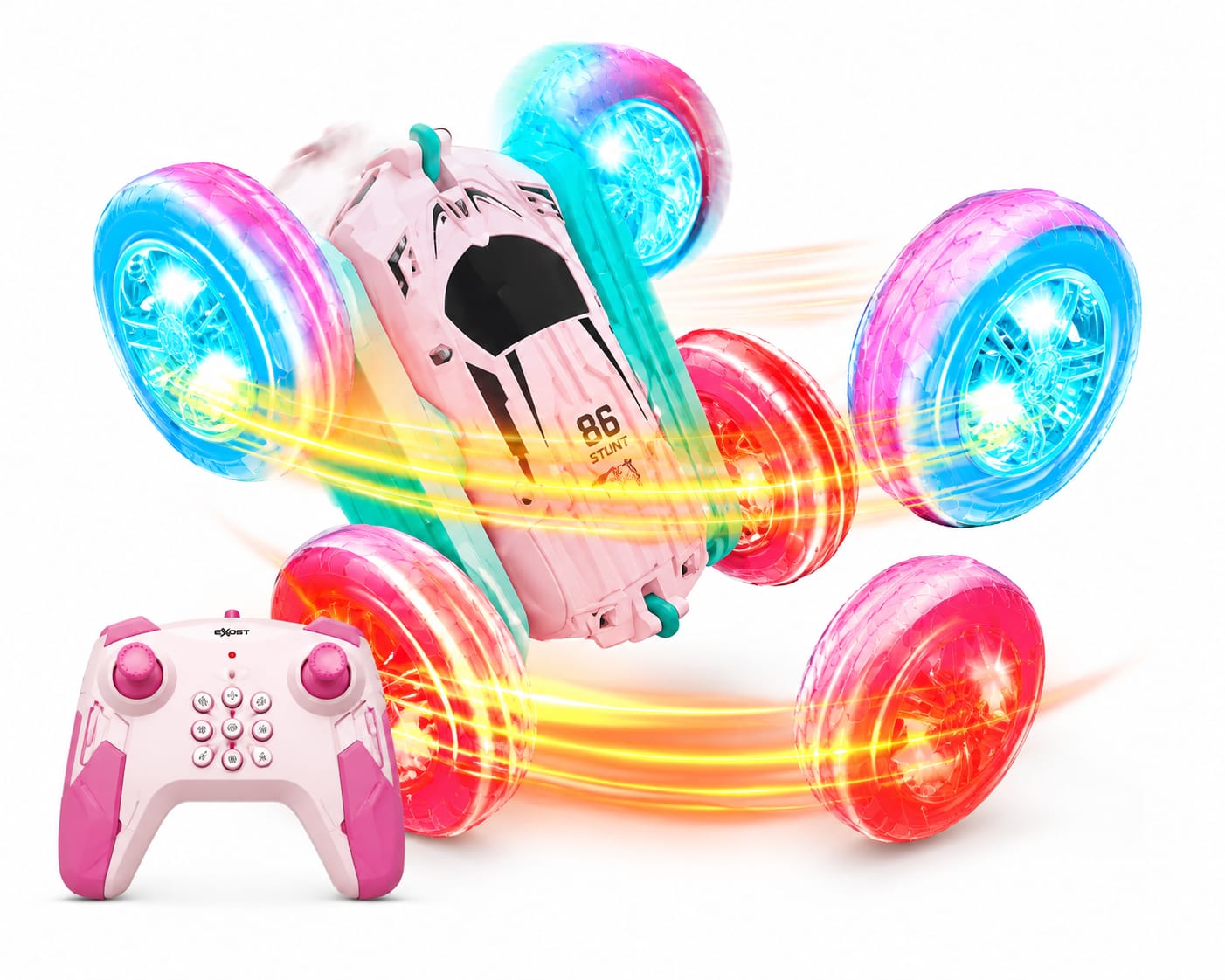 RAHADA Mini RC Stunt Roll Car – 360° Flip Remote Control Toy