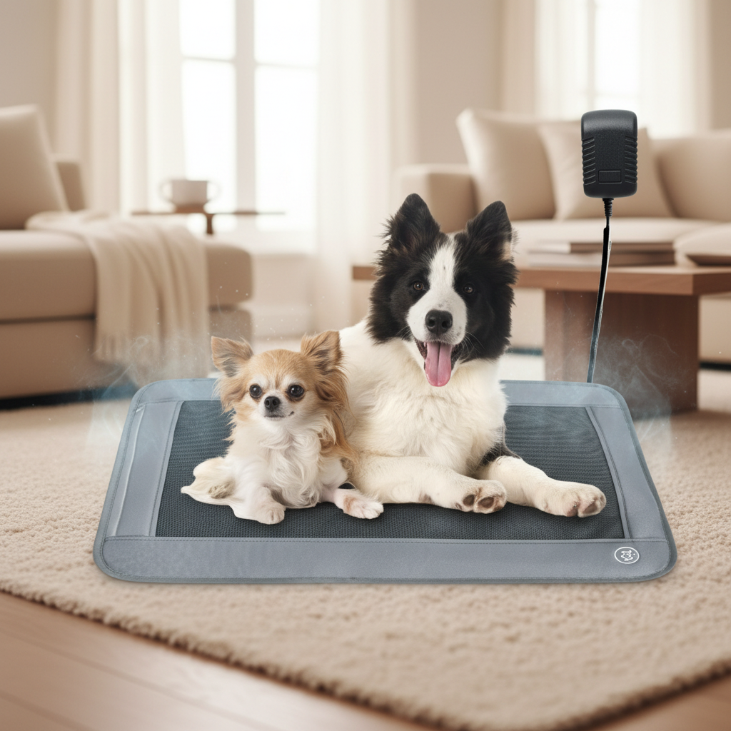 Border Collie and Chihuahua on RAHADA Electric Cooling Mat