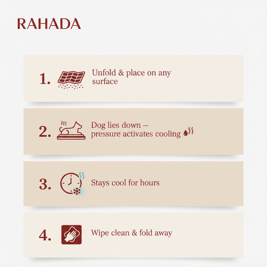 RAHADA Dog Cooling Mat 4-Step Usage Guide