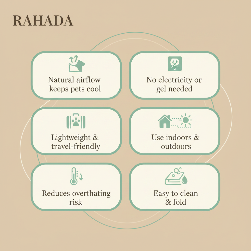 RAHADA Breathable Cooling Mat Benefits Infographic