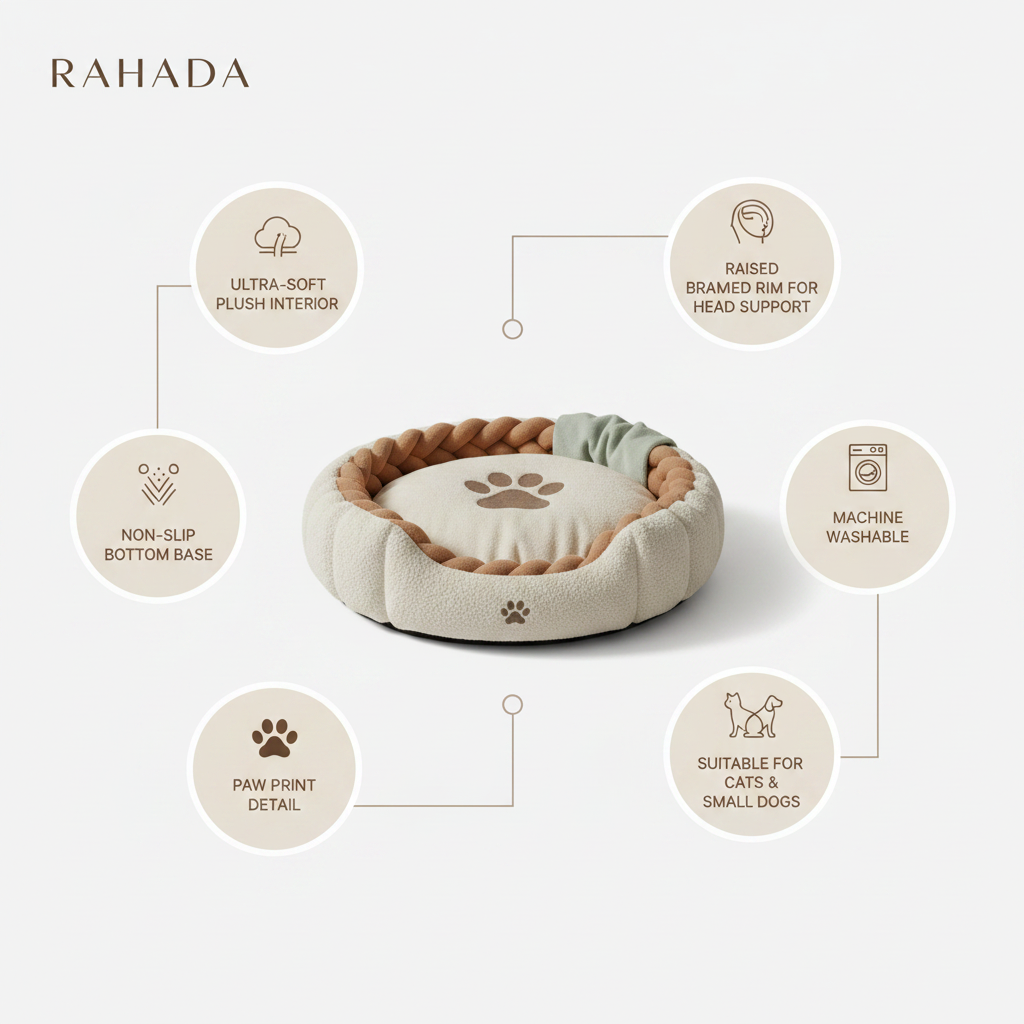 RAHADA Round Pet Bed Feature Highlights